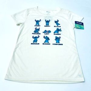 Disney Stitch T-Shirt for Girls, Size L/G, Color Cream, Camiseta para niñas